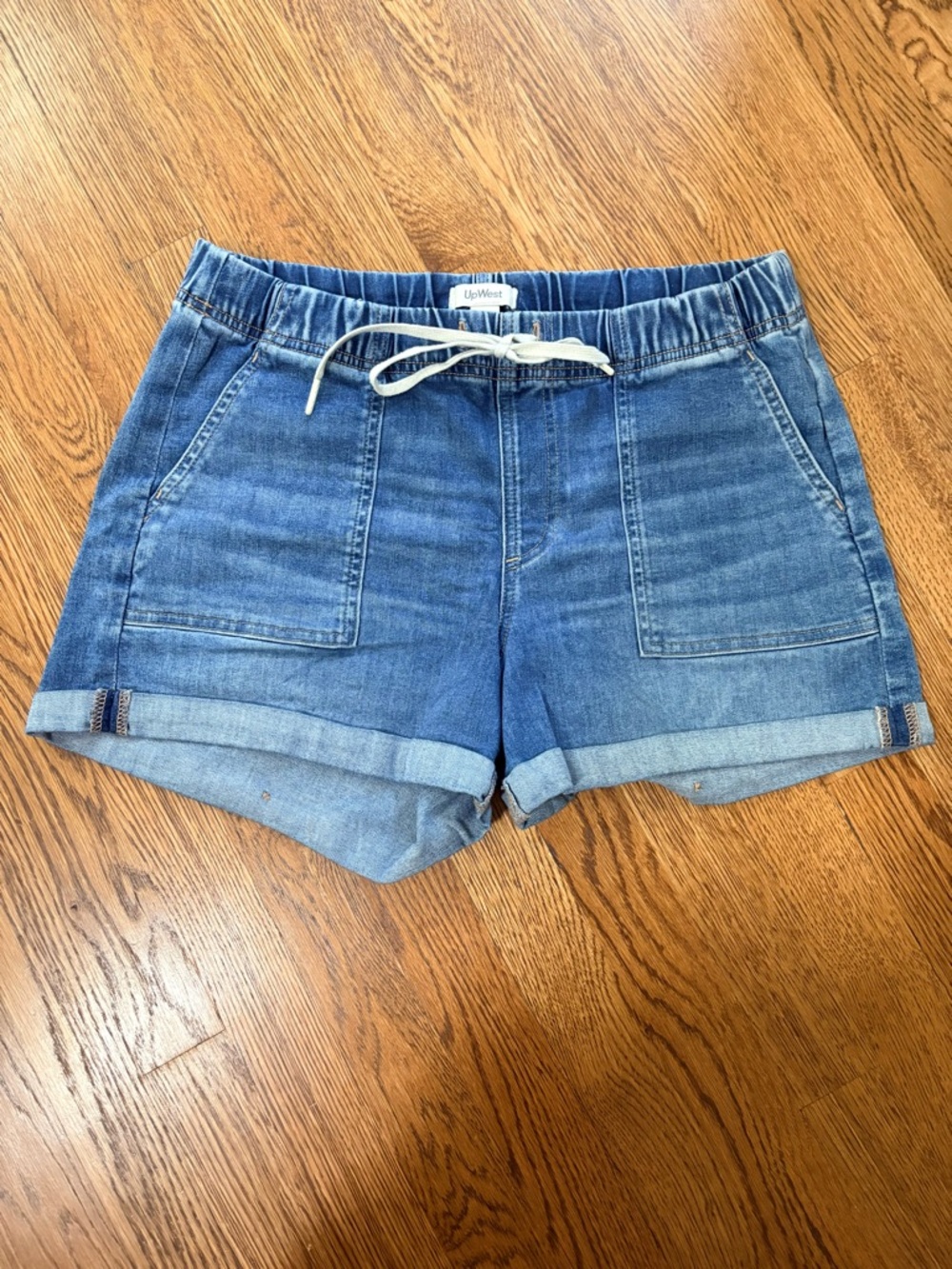UpWest Light Blue Denim Drawstring Women's Shorts